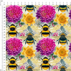 Jewel Bees Yellow Fabric