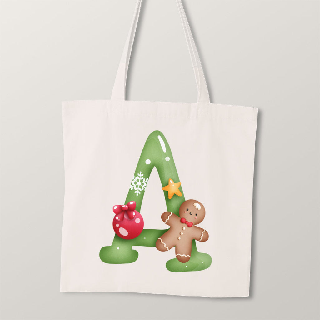 TOTE Jolly Christmas Letters Fabric Bag Panel