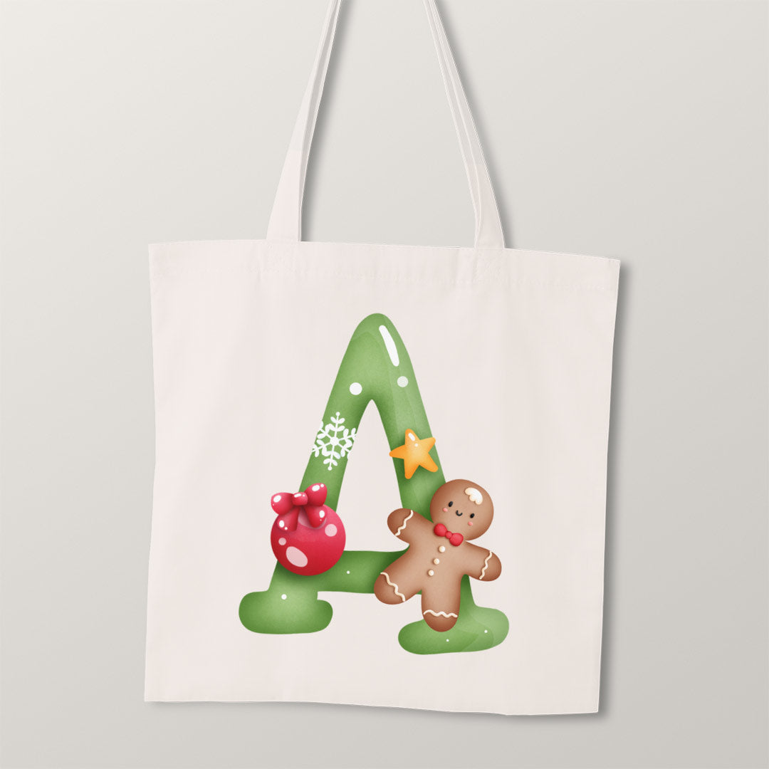 TOTE Jolly Christmas Letters Fabric Bag Panel