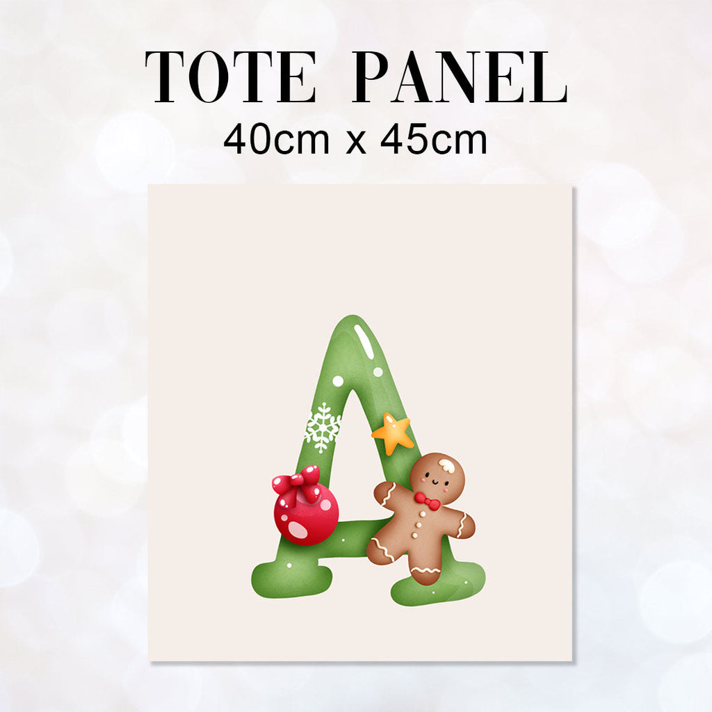 TOTE Jolly Christmas Letters Fabric Bag Panel