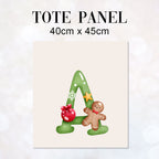 TOTE Jolly Christmas Letters Fabric Bag Panel
