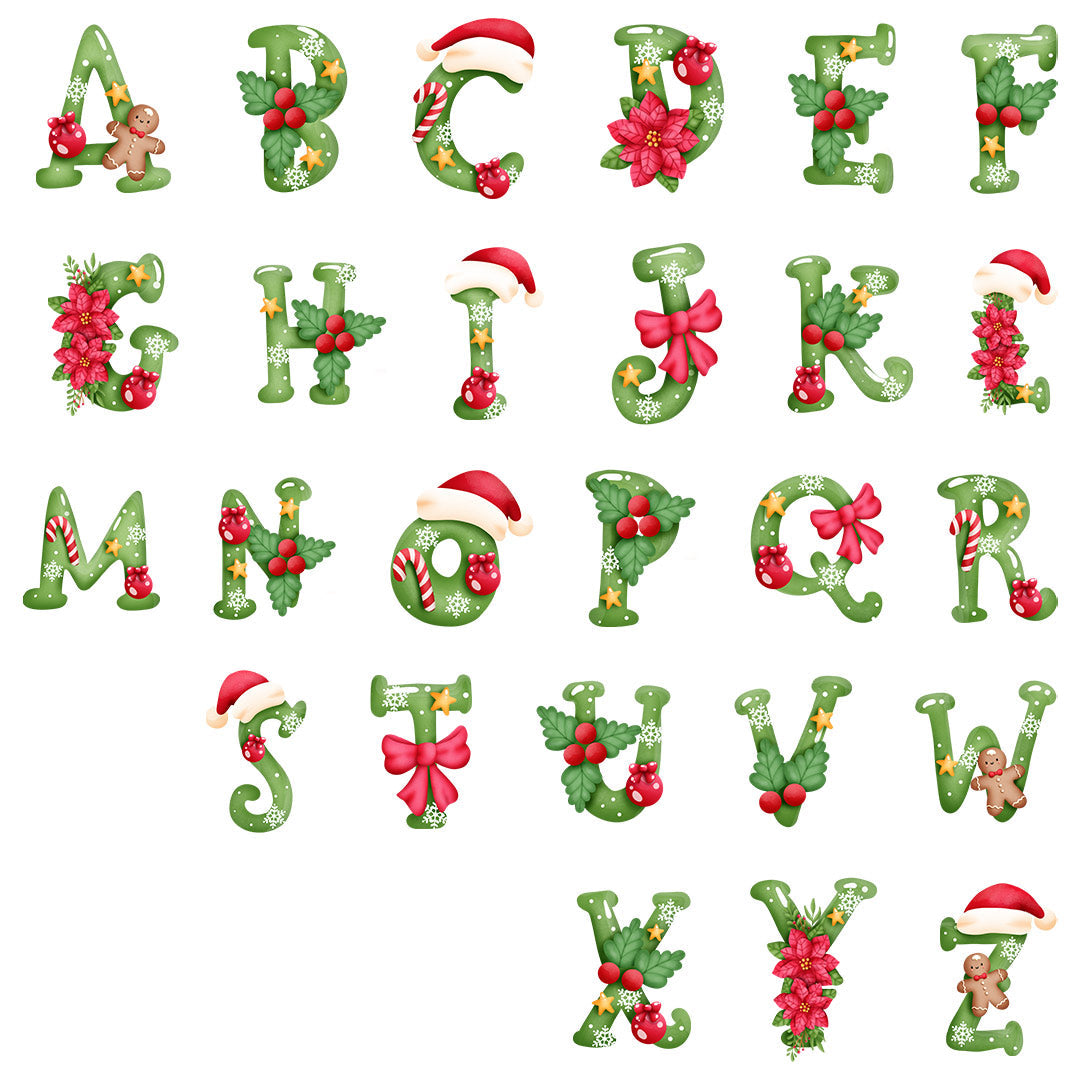 TOTE Jolly Christmas Letters Fabric Bag Panel