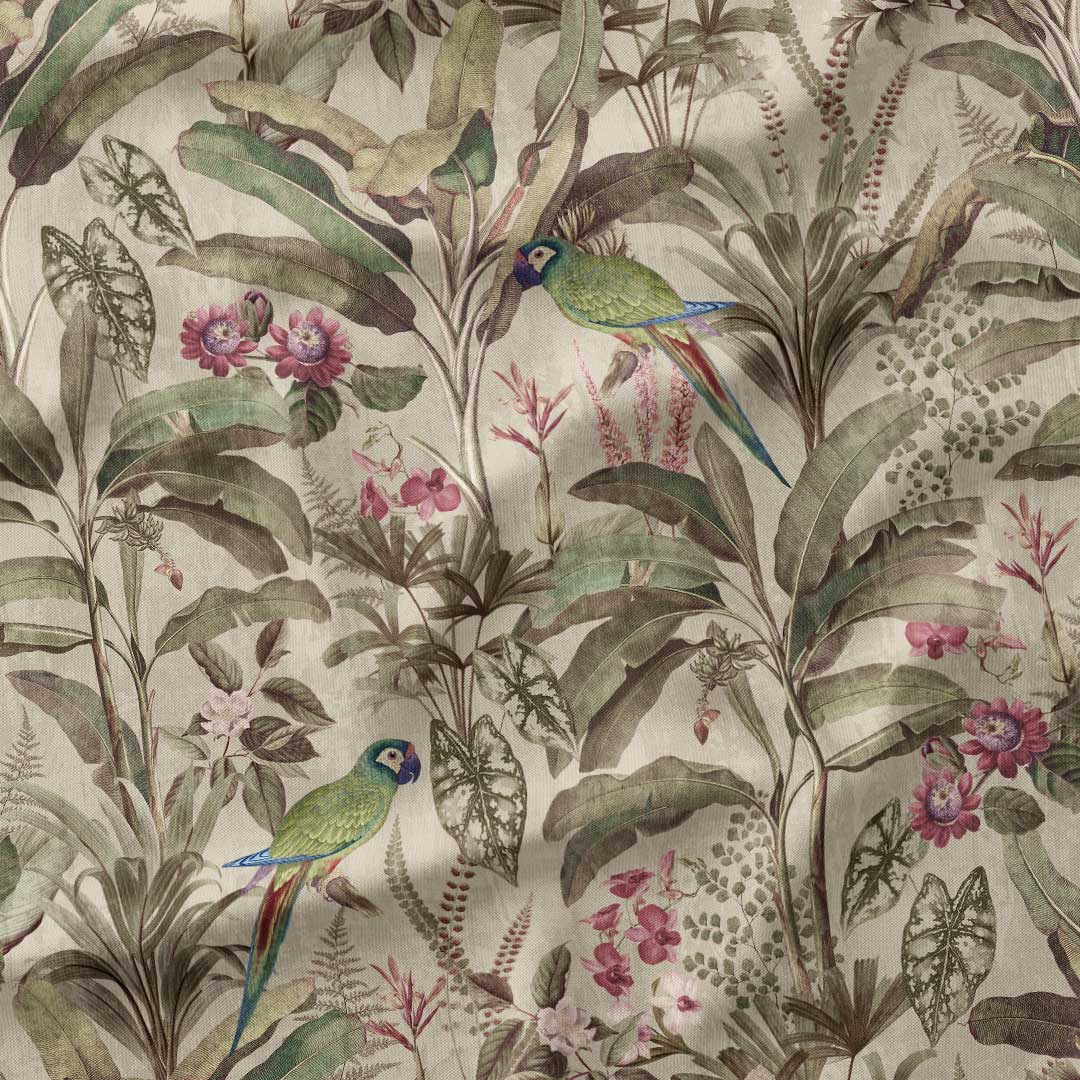 Jungle Elegance Beige Fabric