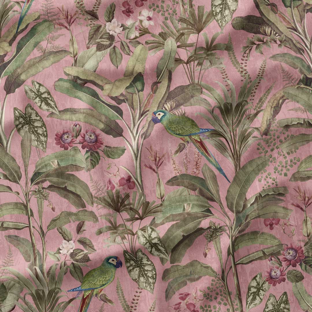 Jungle Elegance Pink Fabric