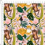 Jungle Life Pink Fabric