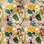 Jungle Life Pink Fabric