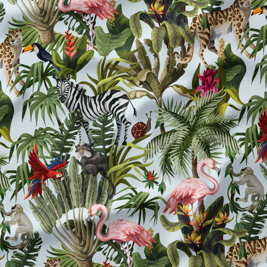 Jungle Light Blue Fabric