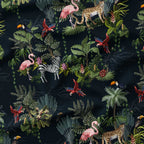 Jungle Navy Fabric