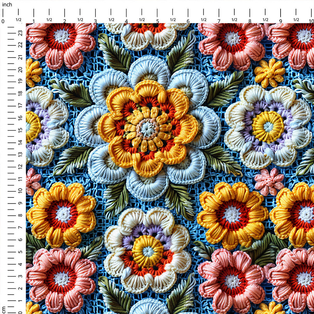 Kayleigh Crochet Flowers Fabric