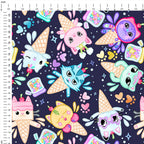 Kitty Cones Navy Fabric