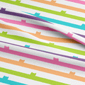 Rainbow Kitty Light Stripes Fabric