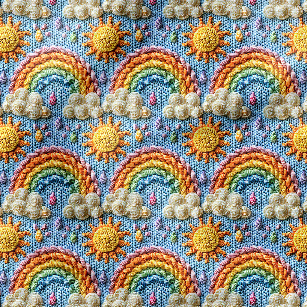 Knitted Rainbows Fabric