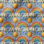 Knitted Rainbows Fabric