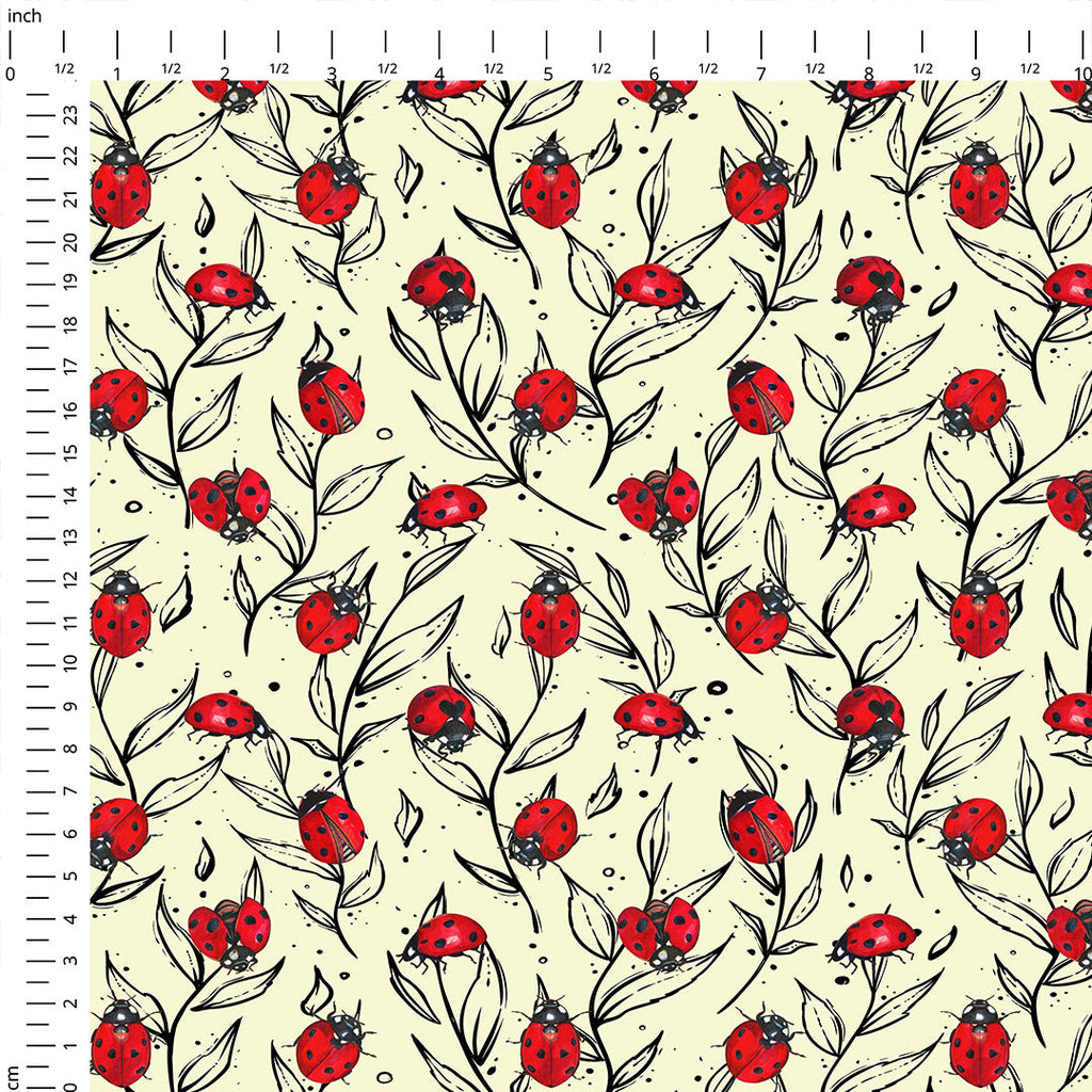 Ladybird Cream Fabric