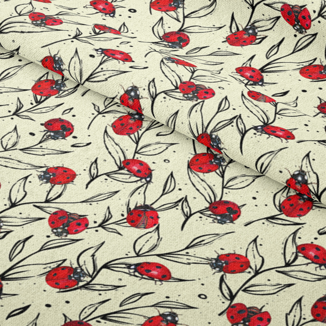 Ladybird Cream Fabric