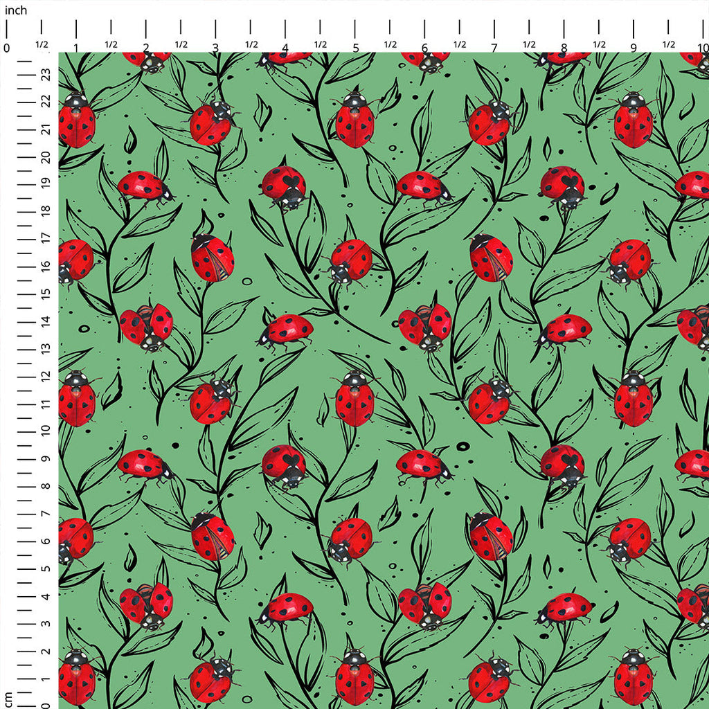 Ladybird Green Fabric