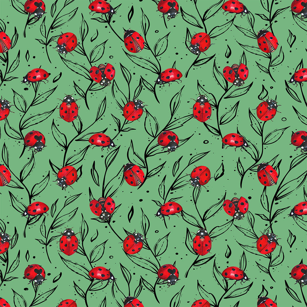 Ladybird Green Fabric