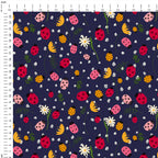 Ladybirds Navy Fabric