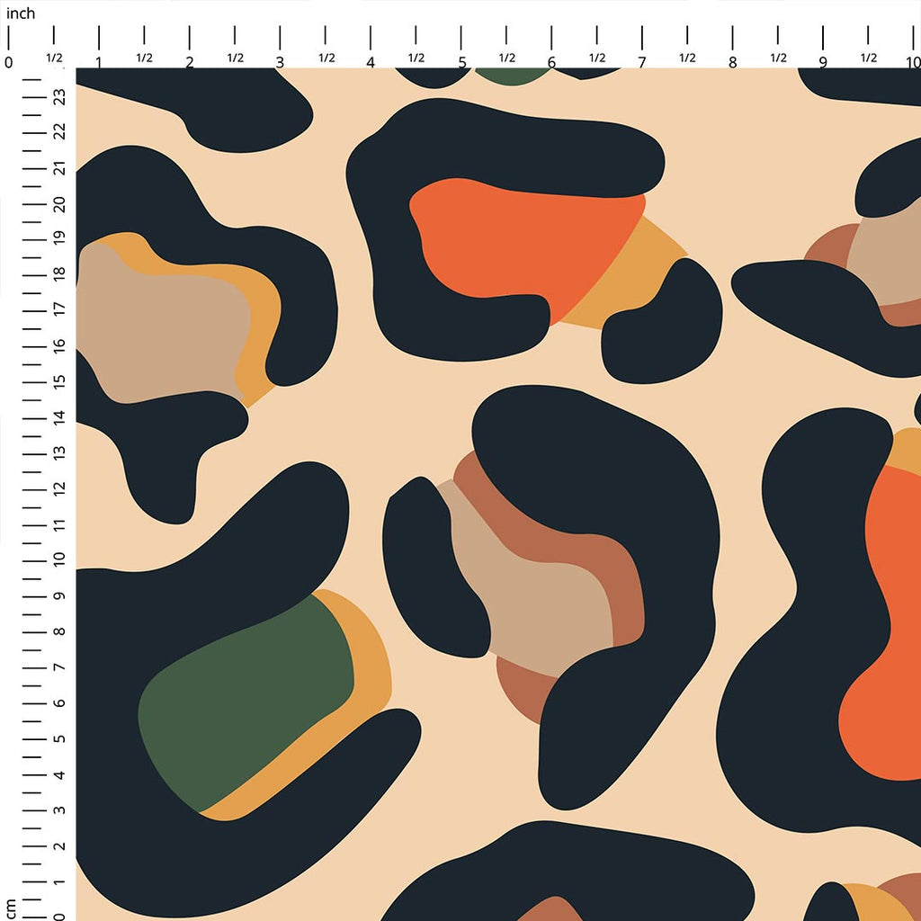 Large Scale Leopard Beige Fabric