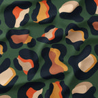 Large Scale Leopard Dark Green Fabric