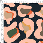 Large Scale Leopard Dark Grey Fabric