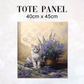 TOTE Lavender Cat Fabric Bag Panel