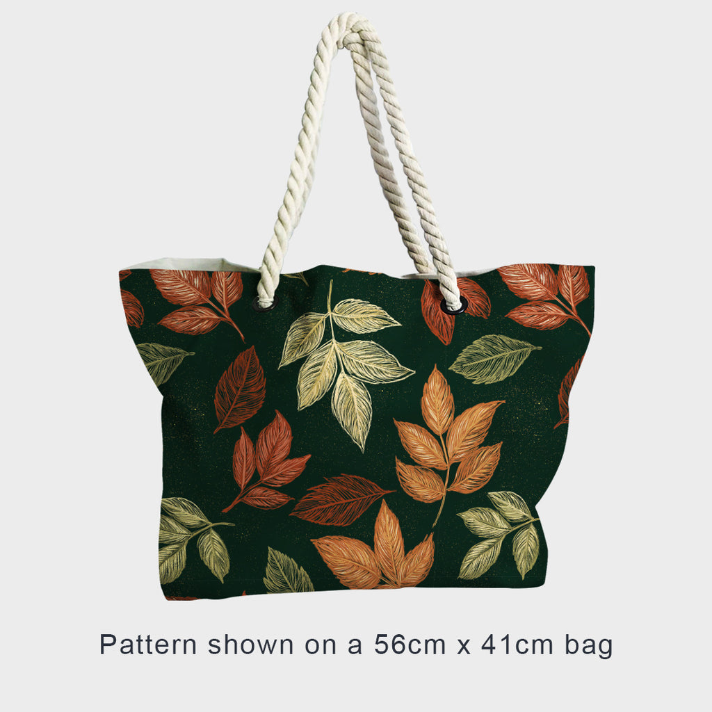 Leaves on Green Fabric