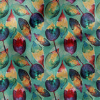 Leaves Light Teal Fabric