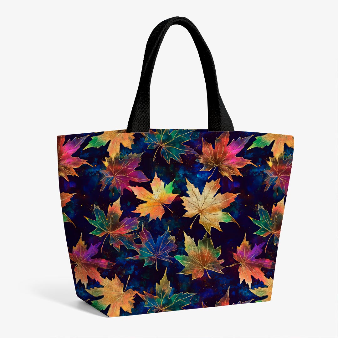 Leaves on Navy Fabric