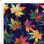 Leaves on Navy Fabric
