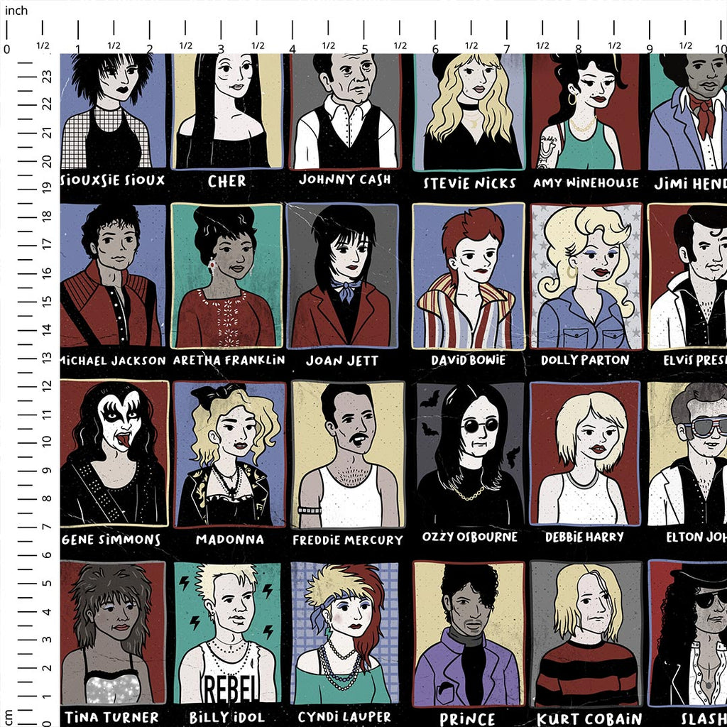 Music Legends Year Book Fabric