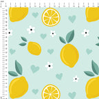 Lemons Mint Fabric