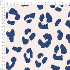 Leopard Cream and Blue Fabric