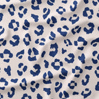 Leopard Cream and Blue Fabric