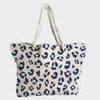 Leopard Cream and Blue Fabric