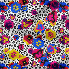 Leopard Pansies Fabric