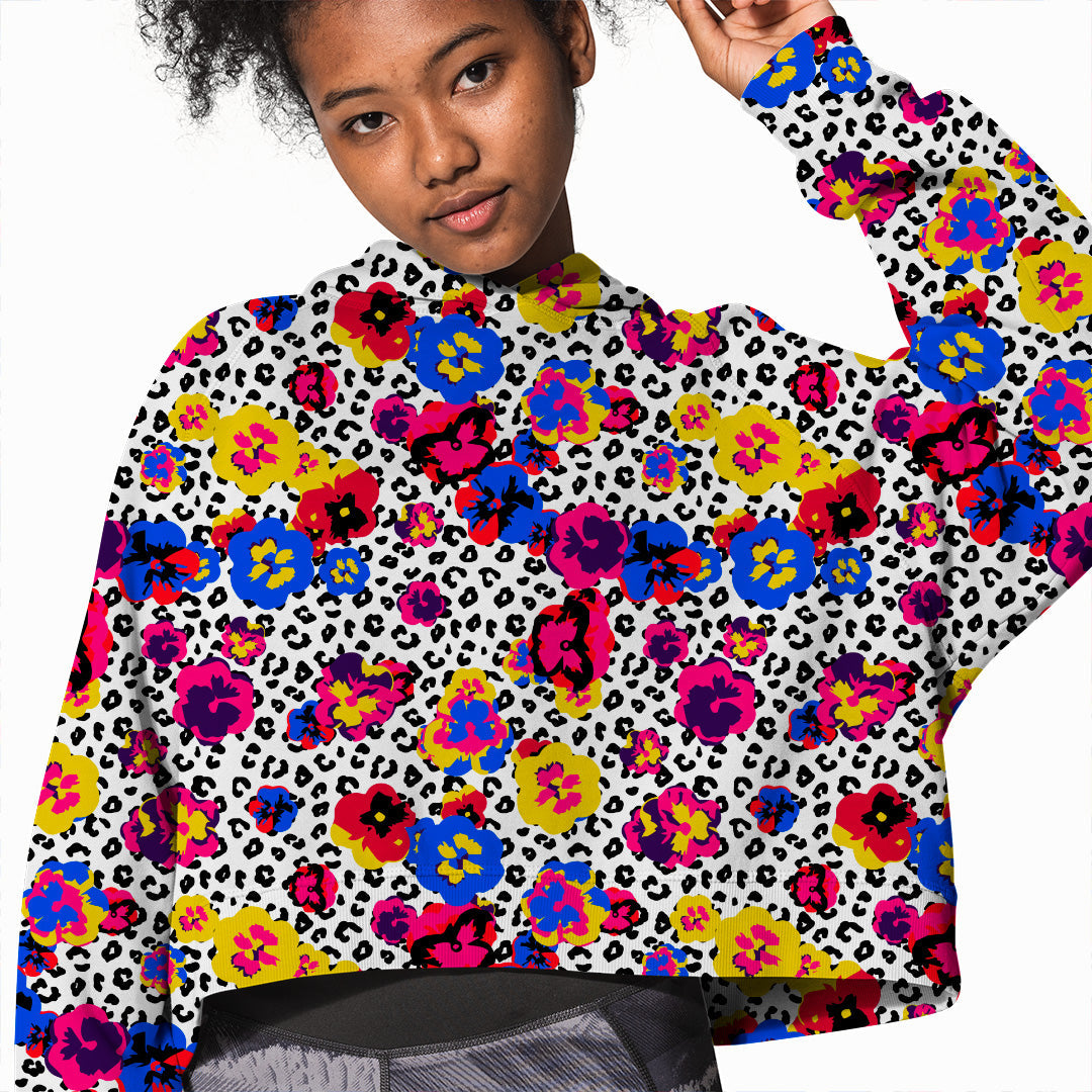 Leopard Pansies Fabric