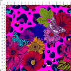 Leopard Sketch Floral Fabric