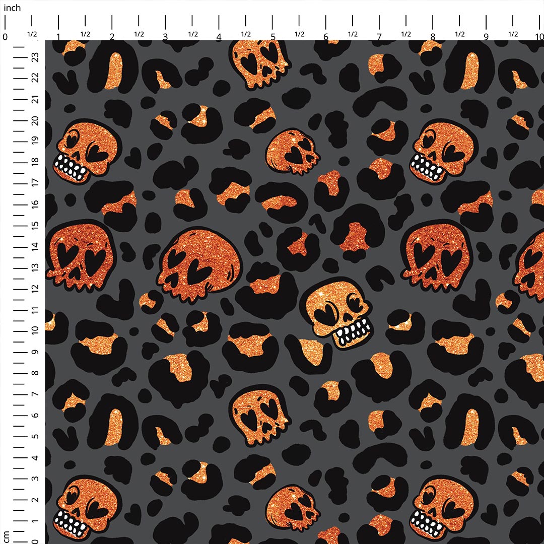 Leopard Skulls Fabric