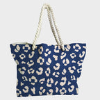 Leopard Blue and Cream Fabric