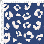 Leopard Blue and Cream Fabric