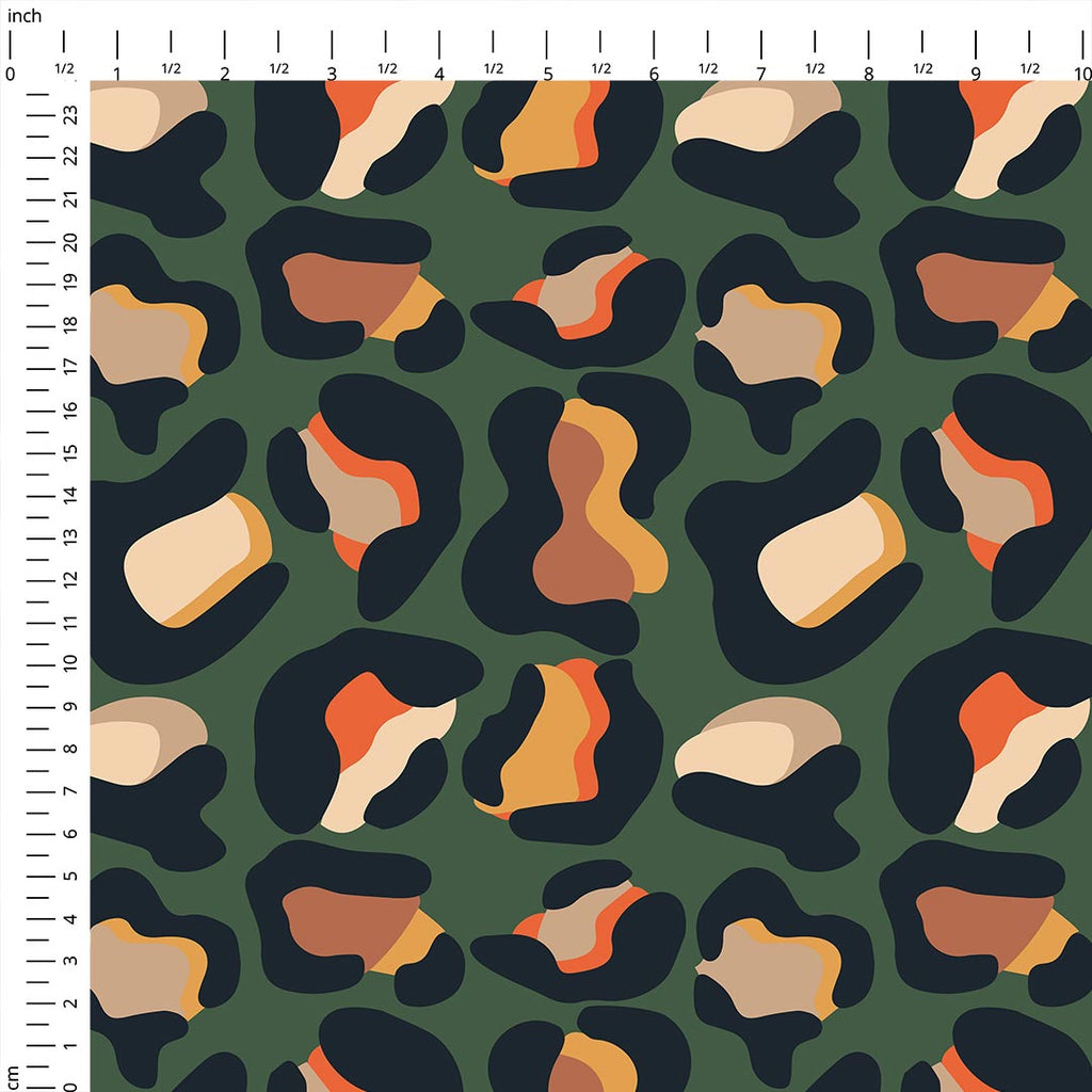 Leopard Dark Green Fabric