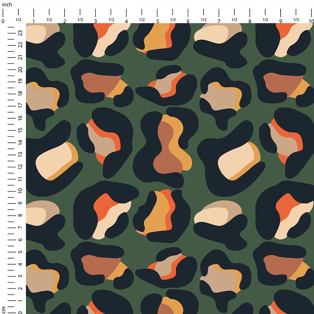 Leopard Dark Green Fabric