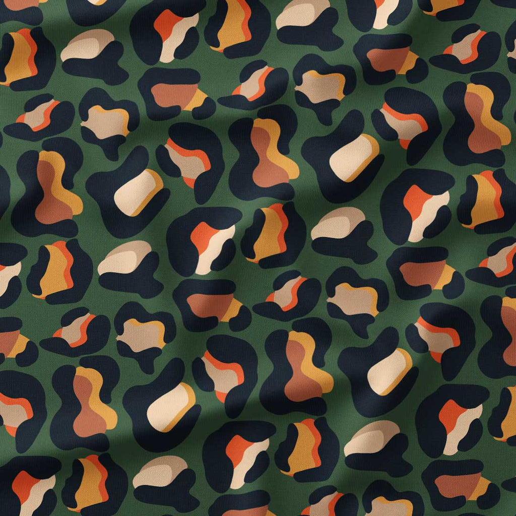 Leopard Dark Green Fabric