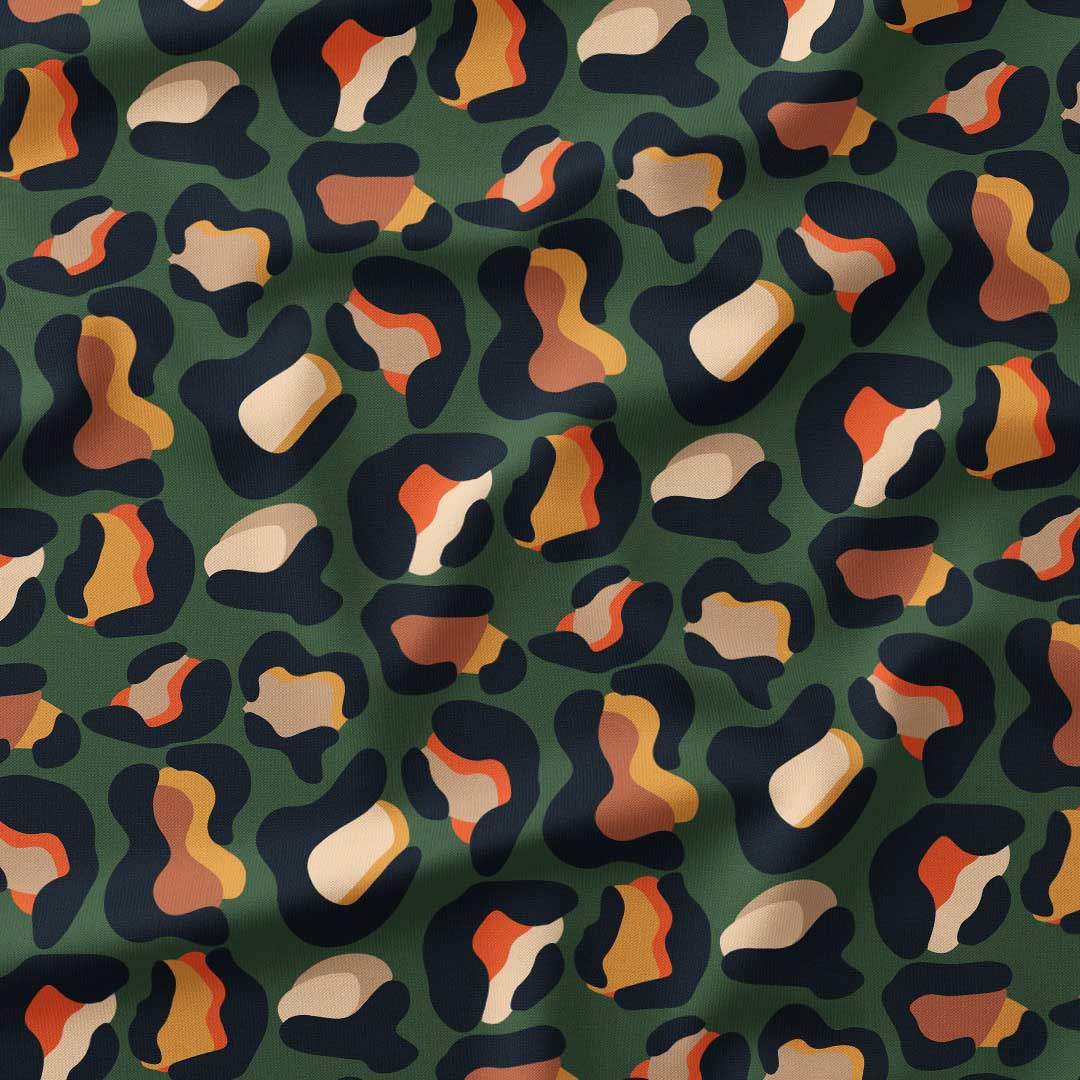 Leopard Dark Green Fabric