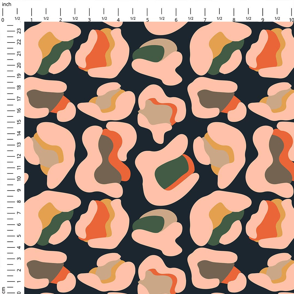 Leopard Spots Dark Grey Fabric