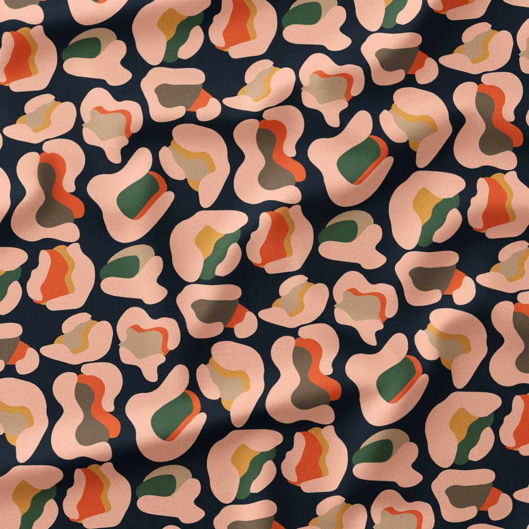 Leopard Spots Dark Grey Fabric