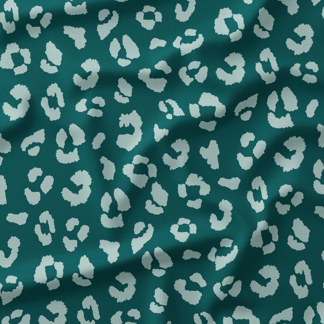 Leopard Spots Jade Fabric