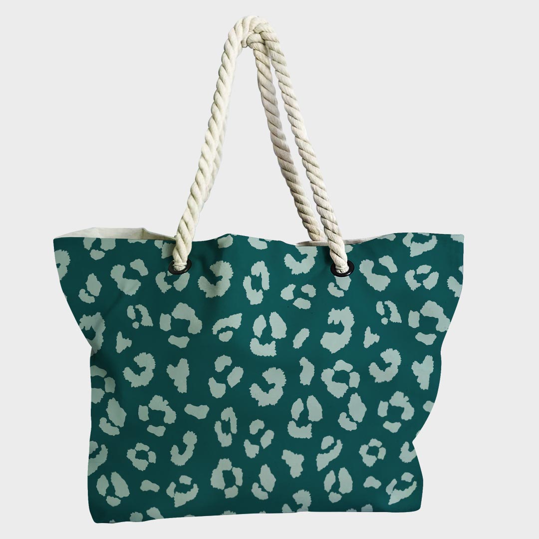 Leopard Spots Jade Fabric
