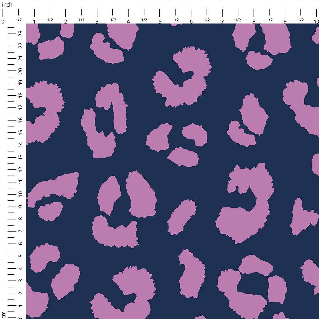Leopard Lilac and Blue Fabric